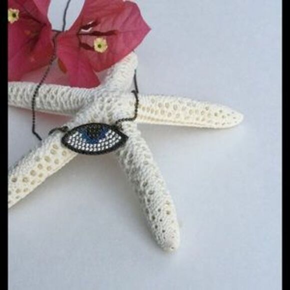 Evil Eye pendant with attached chain 925 - Picture 1 of 3